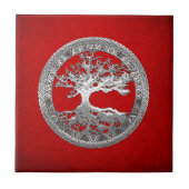 [100] Celtische boom of Life [Zilver] Tegeltje (Voorkant)