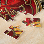 [100] Celtische schatten - Drie honden op goud Legpuzzel (Zijkant)