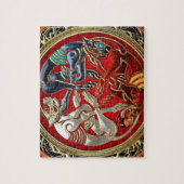 [100] Celtische schatten - Drie honden op goud Legpuzzel (Verticaal)