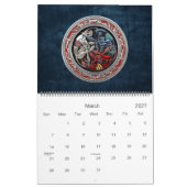 [100] Celtische schatten - Drie honden op zilver Kalender (Mar 2027)