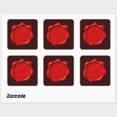 100% Certified Organic Wax Seal sticker square (Vel)