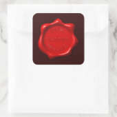 100% Certified Organic Wax Seal sticker square (Tas)
