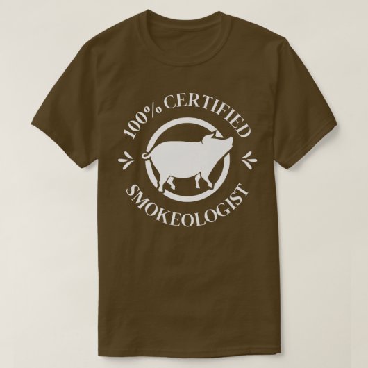 100 Certified Smokeologist, BBQ Gift T-shirt (Design voorkant)