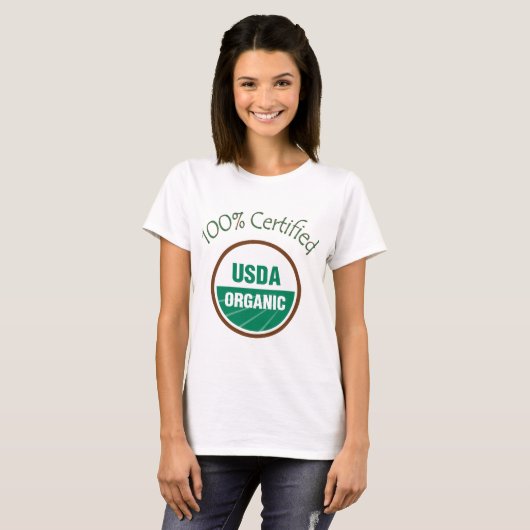 100% Certified USDA Organic T-shirt (Voorkant volledig)