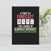 100% Chance Of Mahjong Game Mahjong Player Games Kaart (Staand voorkant)