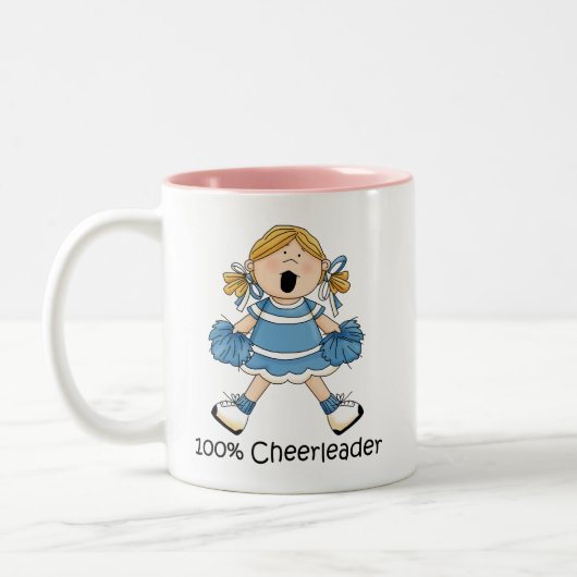 100% Cheerleader - Blond Tweekleurige Koffiemok (Links)