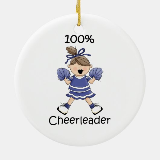 100% Cheerleader - Brunette Keramisch Ornament (Achterkant)