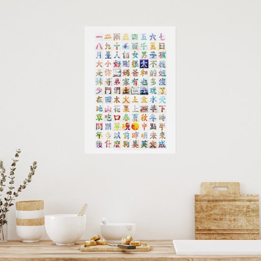 100 Chinese tekenschilderijen Poster (Keuken)