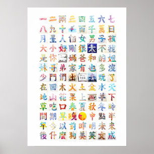 100 Chinese tekenschilderijen Poster