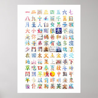 100 Chinese tekenschilderijen Poster