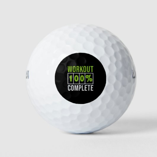 100% Complete-workout-gym-fitness-grappig Golfballen (Voorkant)