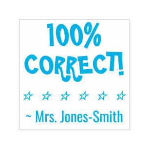 "100% CORRECT!" Instructeur Rubber Stamp Zelfinktende Stempel