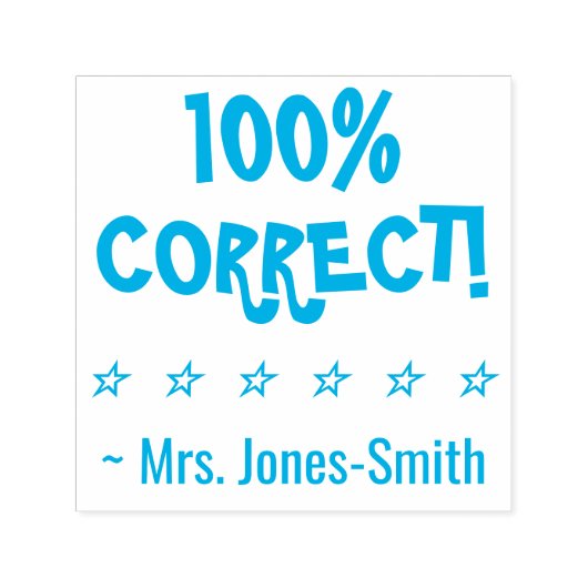"100% CORRECT!" Instructeur Rubber Stamp Zelfinktende Stempel (Design)