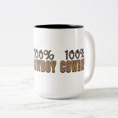 100% Cowboy Tweekleurige Koffiemok (Voorkant rechts)