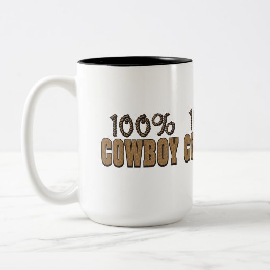 100% Cowboy Tweekleurige Koffiemok (Links)
