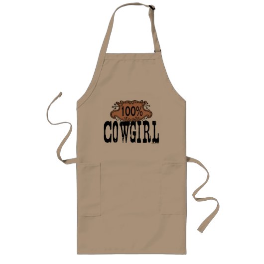 100% Cowgirl Aprons Lang Schort (Voorkant)