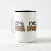 100% Cowgirl Tweekleurige Koffiemok (Voorkant links)
