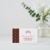 100 Crimson Red Cheetah Print Visitekaartje (Staand voorkant)