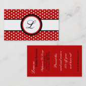 100 Crimson Red Polkadot Pokadot Visitekaartje (Voorkant / Achterkant)