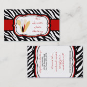100 Crimson Red Zebra Bakery Chef Visitekaartje (Voorkant / Achterkant)