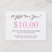 100 Cupcake-cadeaubonnen Kortingskaartje (Achterkant)