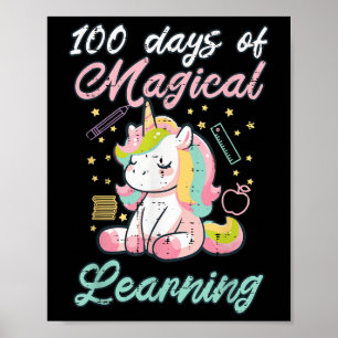100-Daagse Magische Leren Eenhoorn 100ste Dag Meis Poster