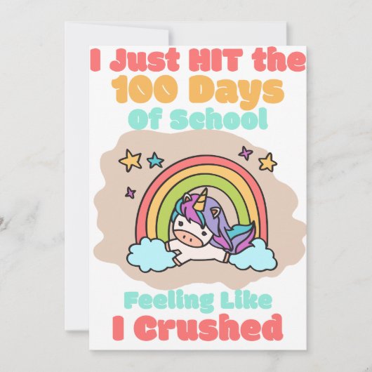 100-daagse School, Ik sloeg en verpletterde de 100 Feestdagenkaart (Voorkant)