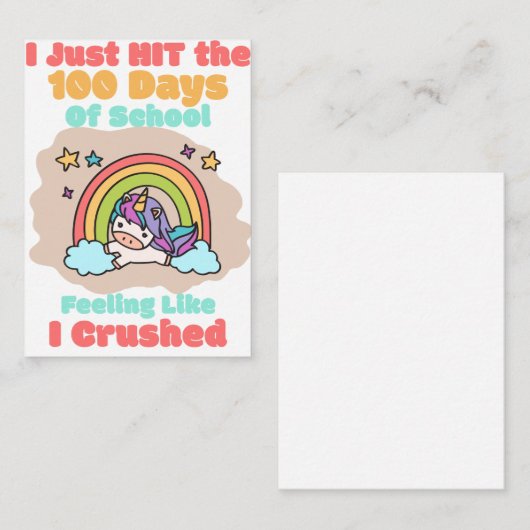 100-daagse School, Ik sloeg en verpletterde de 100 Informatiekaartje (Voorkant / Achterkant)