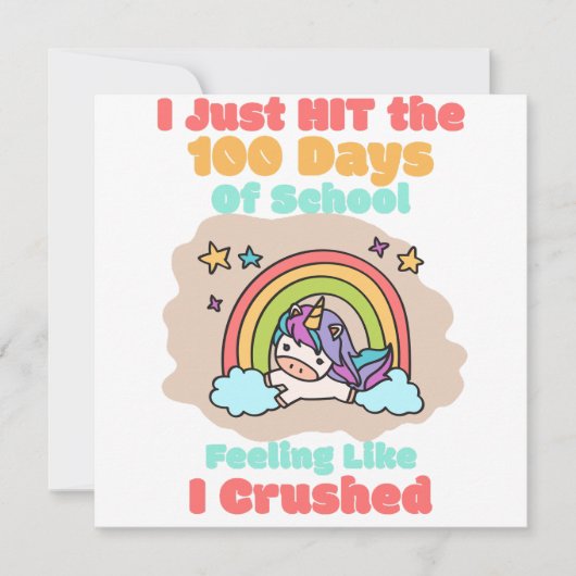 100-daagse School, Ik sloeg en verpletterde de 100 Kaart (Voorkant)