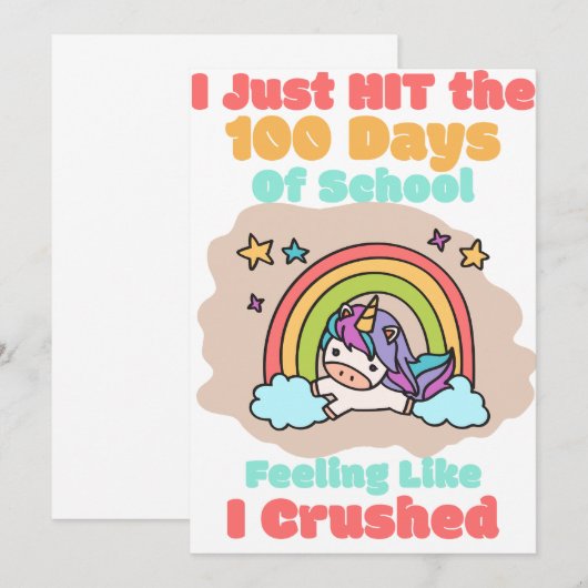 100-daagse School, Ik sloeg en verpletterde de 100 Save The Date (Voorkant / Achterkant)