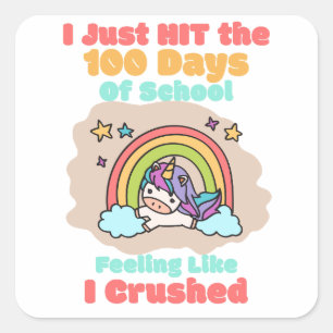 100-daagse School, Ik sloeg en verpletterde de 100 Vierkante Sticker
