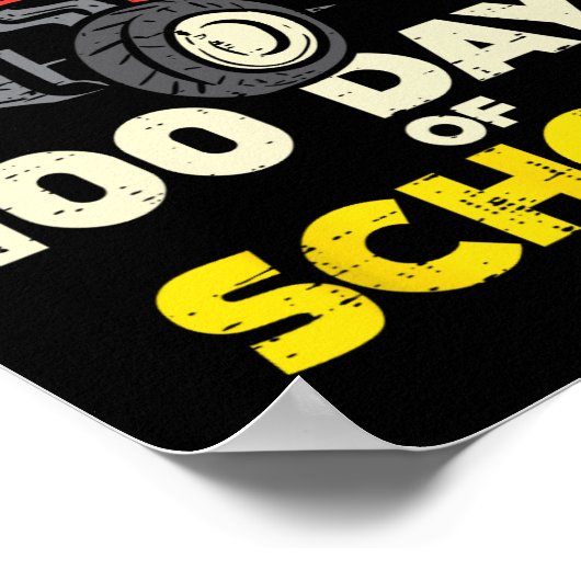 100-Daagse School Monster Truck 100ste Dag Bo Poster (Hoek)