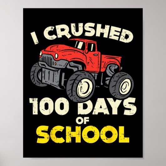 100-Daagse School Monster Truck 100ste Dag Bo Poster (Voorkant)