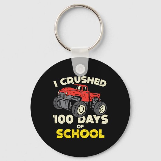 100-Daagse School Monster Truck 100ste Dag Bo Sleutelhanger (Voorkant)
