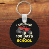 100-Daagse School Monster Truck 100ste Dag Bo Sleutelhanger (Voorkant)