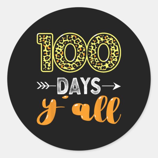 100 dagen: 100 dagen leraar of student ronde sticker (Voorkant)