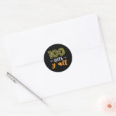 100 dagen: 100 dagen leraar of student ronde sticker (Envelop)