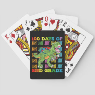 100 dagen 2e klas T Rex dinosaurus school Pokerkaarten
