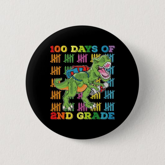 100 dagen 2e klas T Rex dinosaurus school Ronde Button 5,7 Cm (Voorkant)