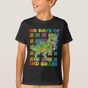100 dagen 2e klas T Rex dinosaurus school T-shirt