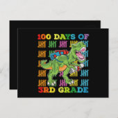 100 dagen 3e klas T Rex Dinosaurus School Briefkaart (Voorkant / Achterkant)
