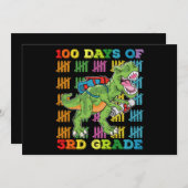 100 dagen 3e klas T Rex Dinosaurus School Kaart (Voorkant / Achterkant)