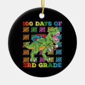 100 dagen 3e klas T Rex Dinosaurus School Keramisch Ornament (Voorkant)