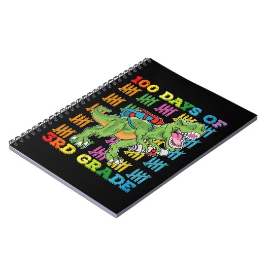 100 dagen 3e klas T Rex Dinosaurus School Notitieboek (Linkerzijde)