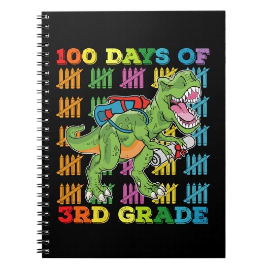 100 dagen 3e klas T Rex Dinosaurus School Notitieboek (Voorkant)