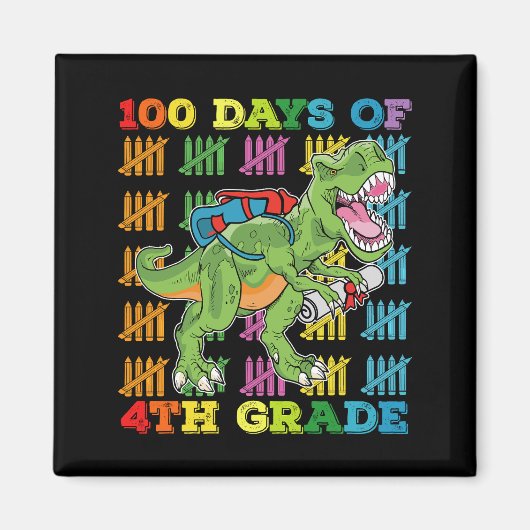 100 dagen 4e klas T Rex dinosaurus school Magneet (Voorkant)