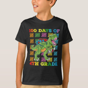100 dagen 4e klas T Rex dinosaurus school T-shirt