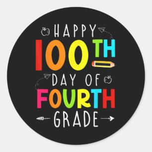 100 dagen 4e leerjaar 100e dag van school T Ronde Sticker