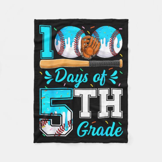 100 dagen 5e klas honkbal 100ste dag van school fleece deken (Voorkant)