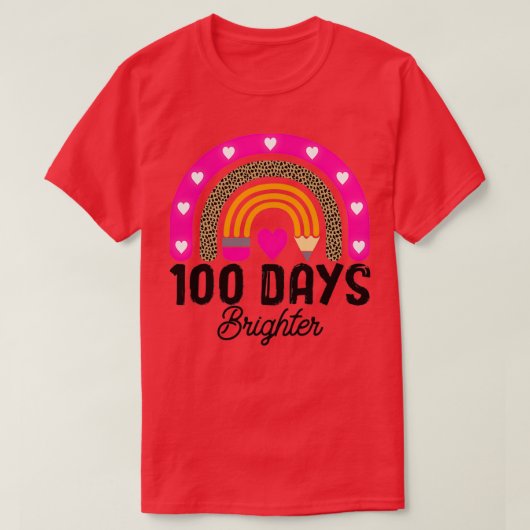 100 dagen aansteker regenboogluipaard t-shirt (Design voorkant)